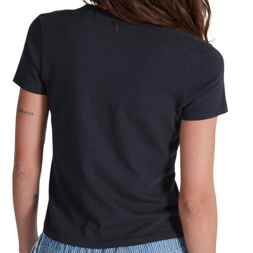 Classic Henley Tee in Stone Black