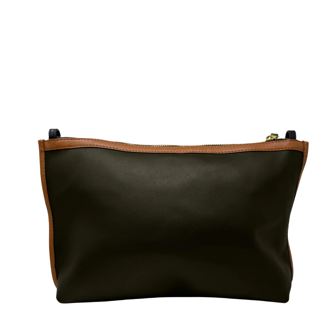 Mabel Clutch in Olive Suede