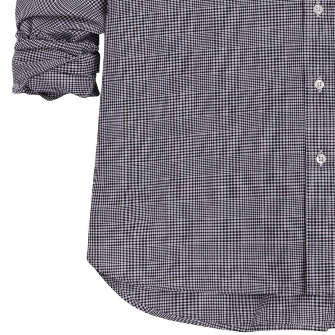 Oona Continuous Button-Up in Black White Plaid