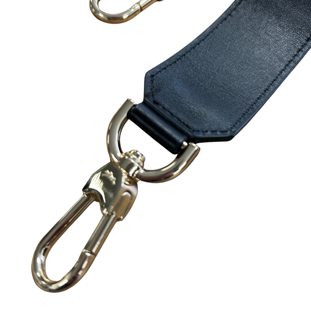 35" Leather Bag Strap in Black