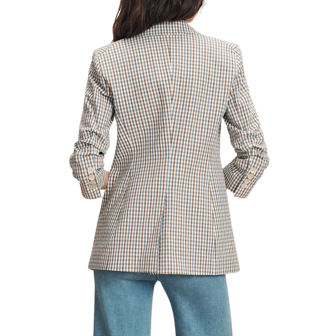 Clayton Gingham Dickey Jacket in Acorn Multi