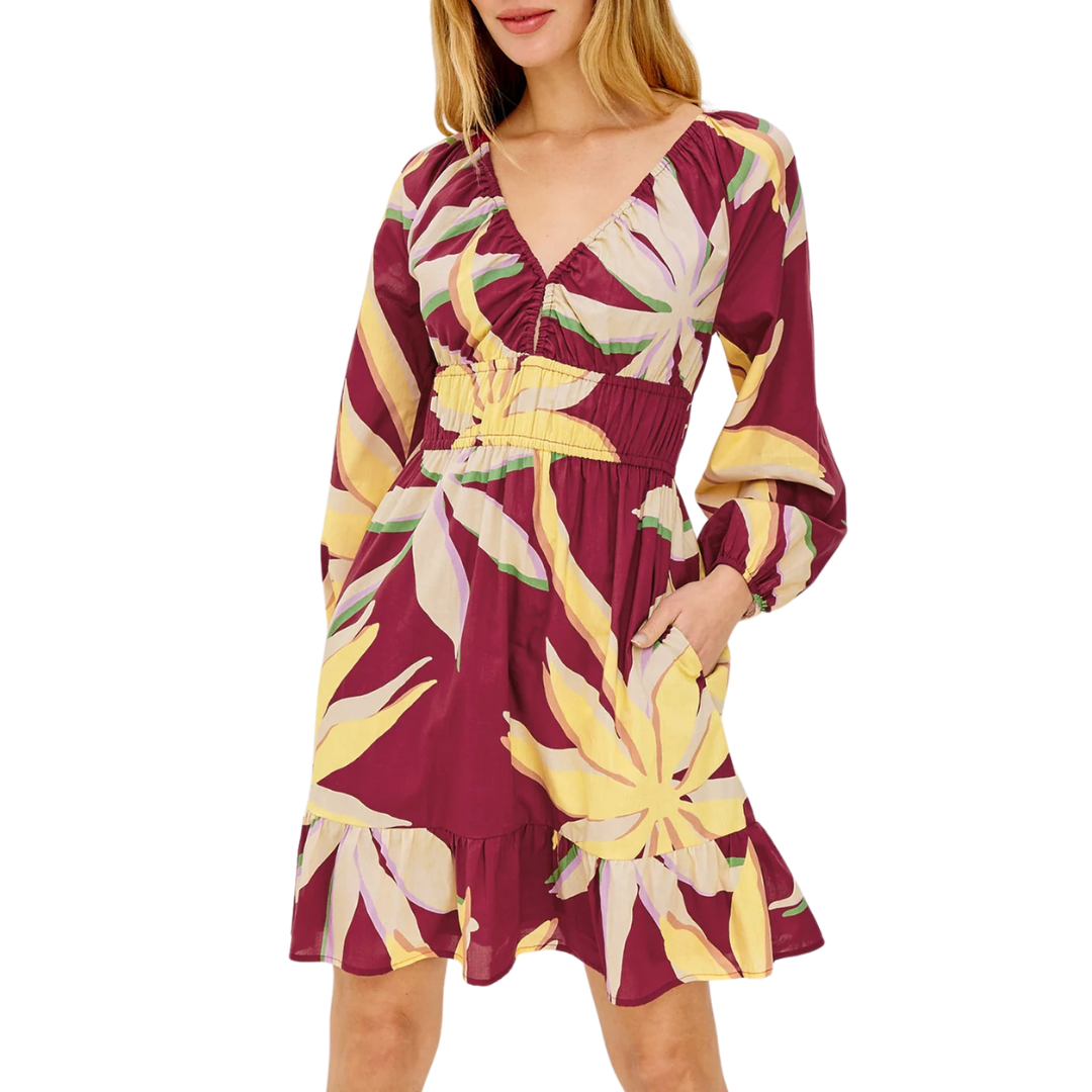 Krina Dress in Red Palma