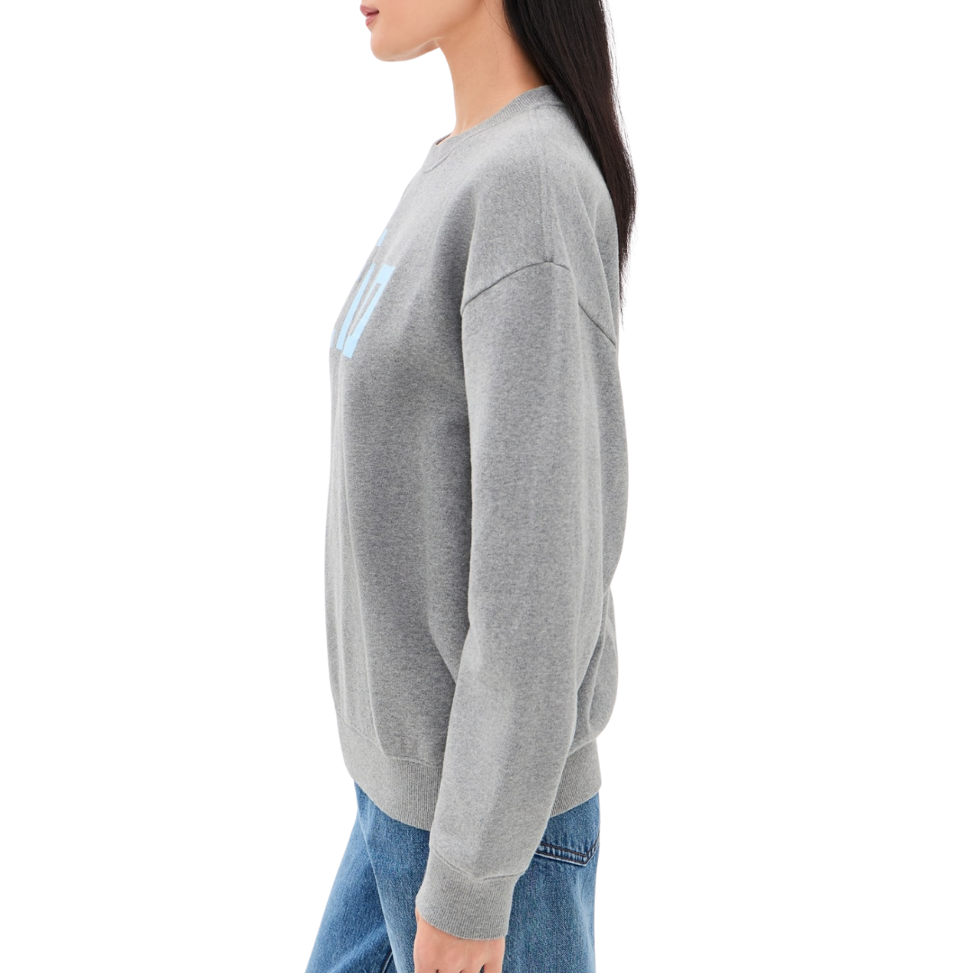 Oversized Sweatshirt in Grey Melange w/ Block Ciao