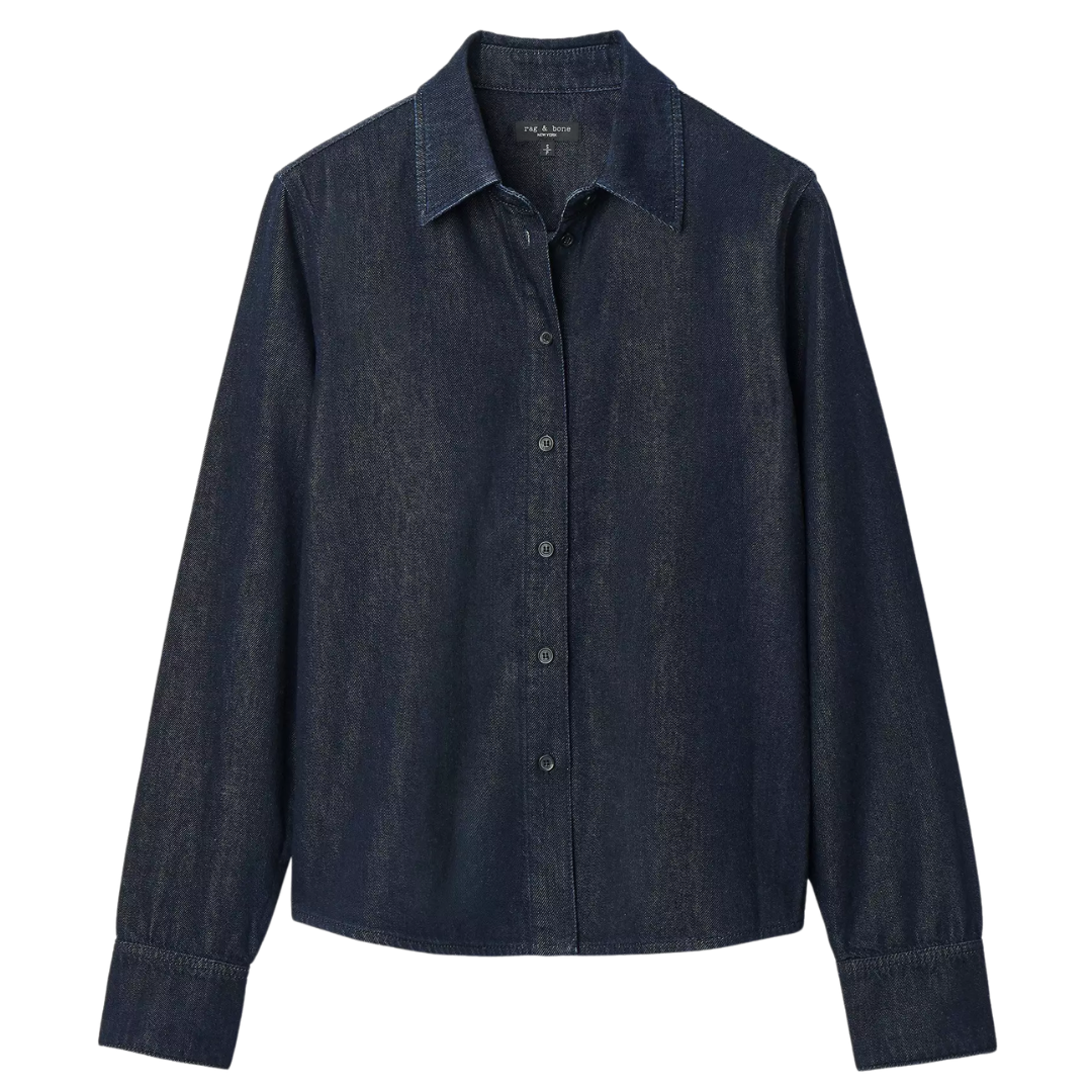 Dayton Featherweight Denim Shirt in Dark Rinse