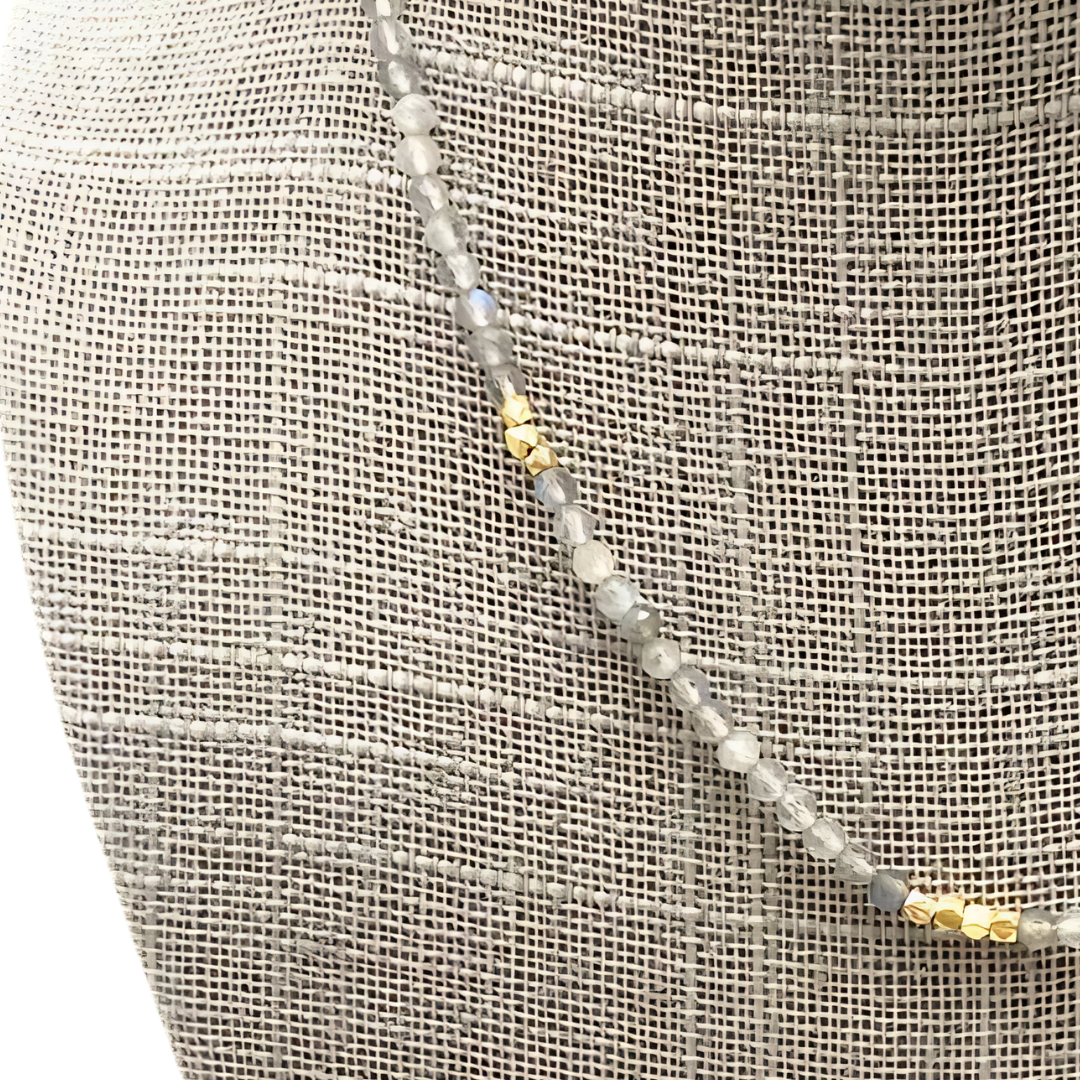Sigrid Beaded Necklace in Labradorite