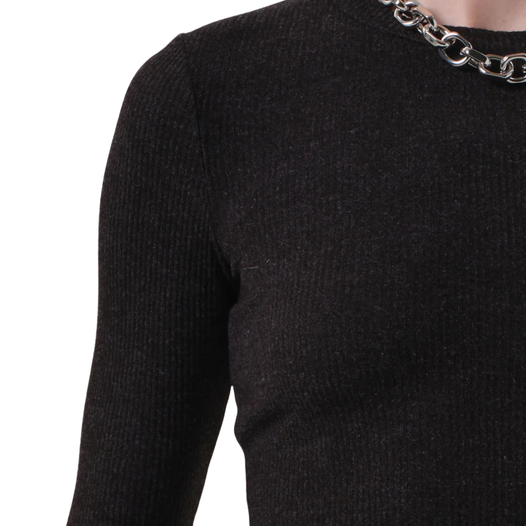 Bina Crewneck in Heather Brown