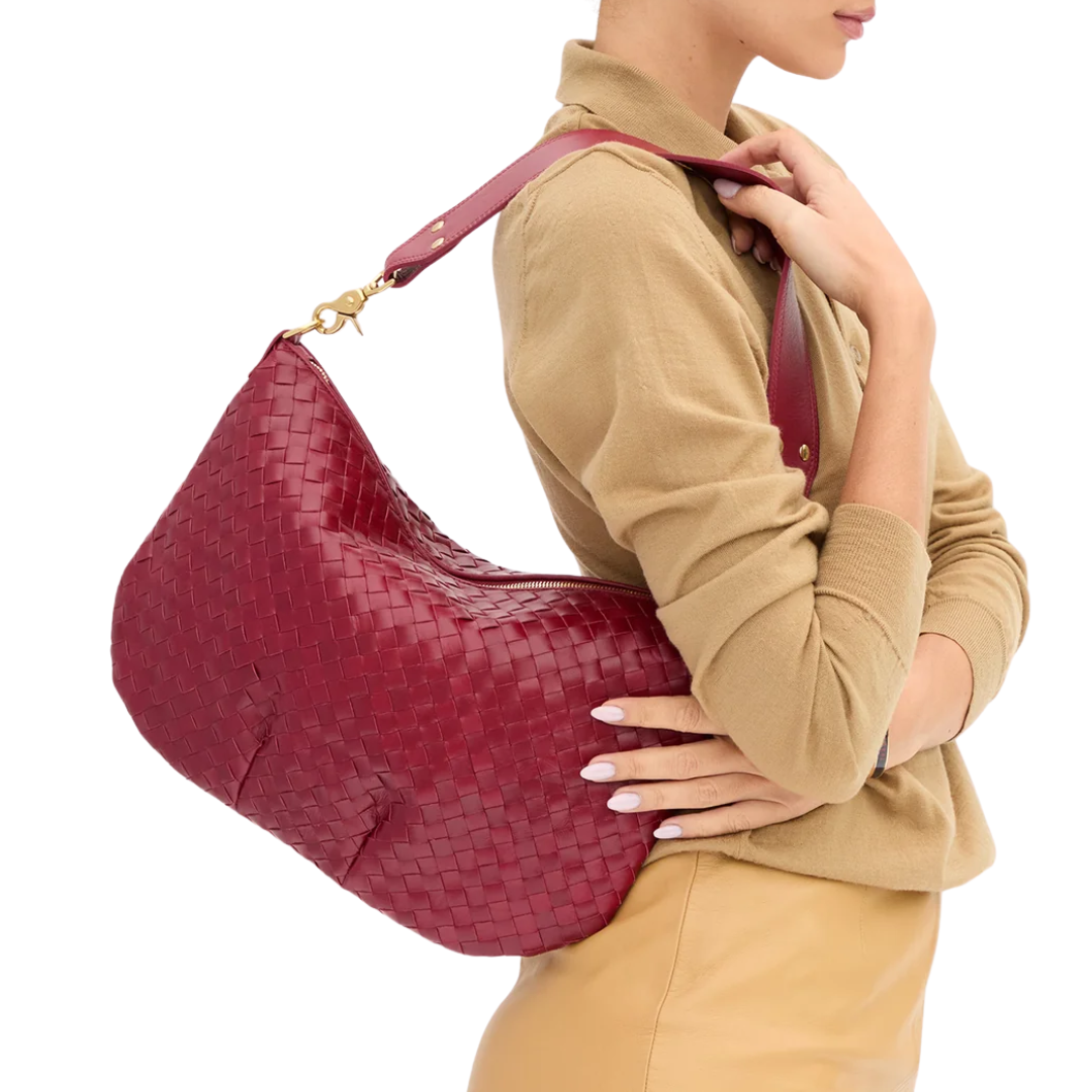Moyen Messenger in Garnet Diagonal Woven