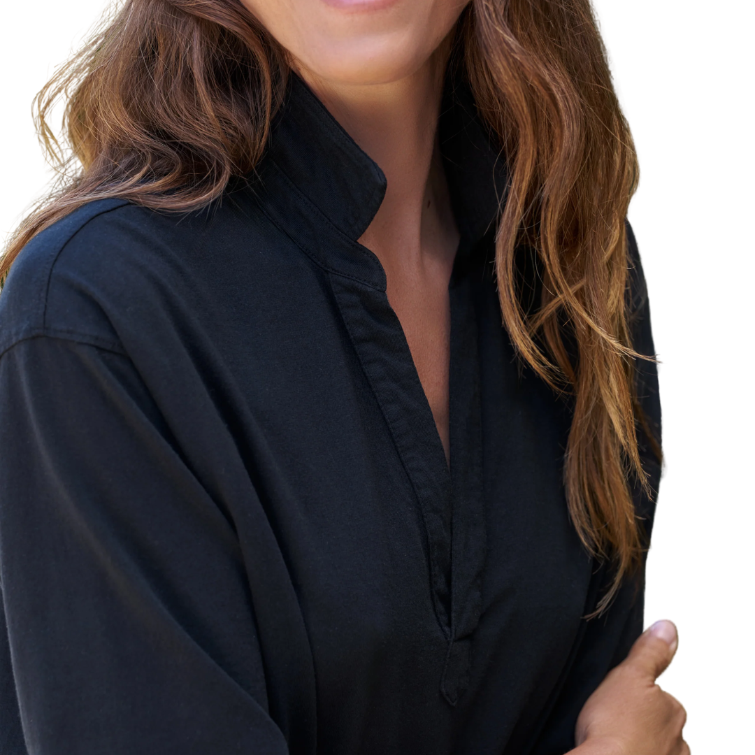 Mini Emma Popover Henley Dress in British Royal Navy