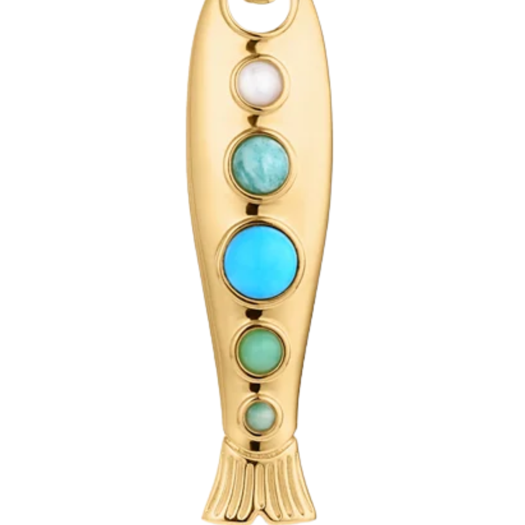 Amalfi Enamel Fish Clip in 14k Gold Plated