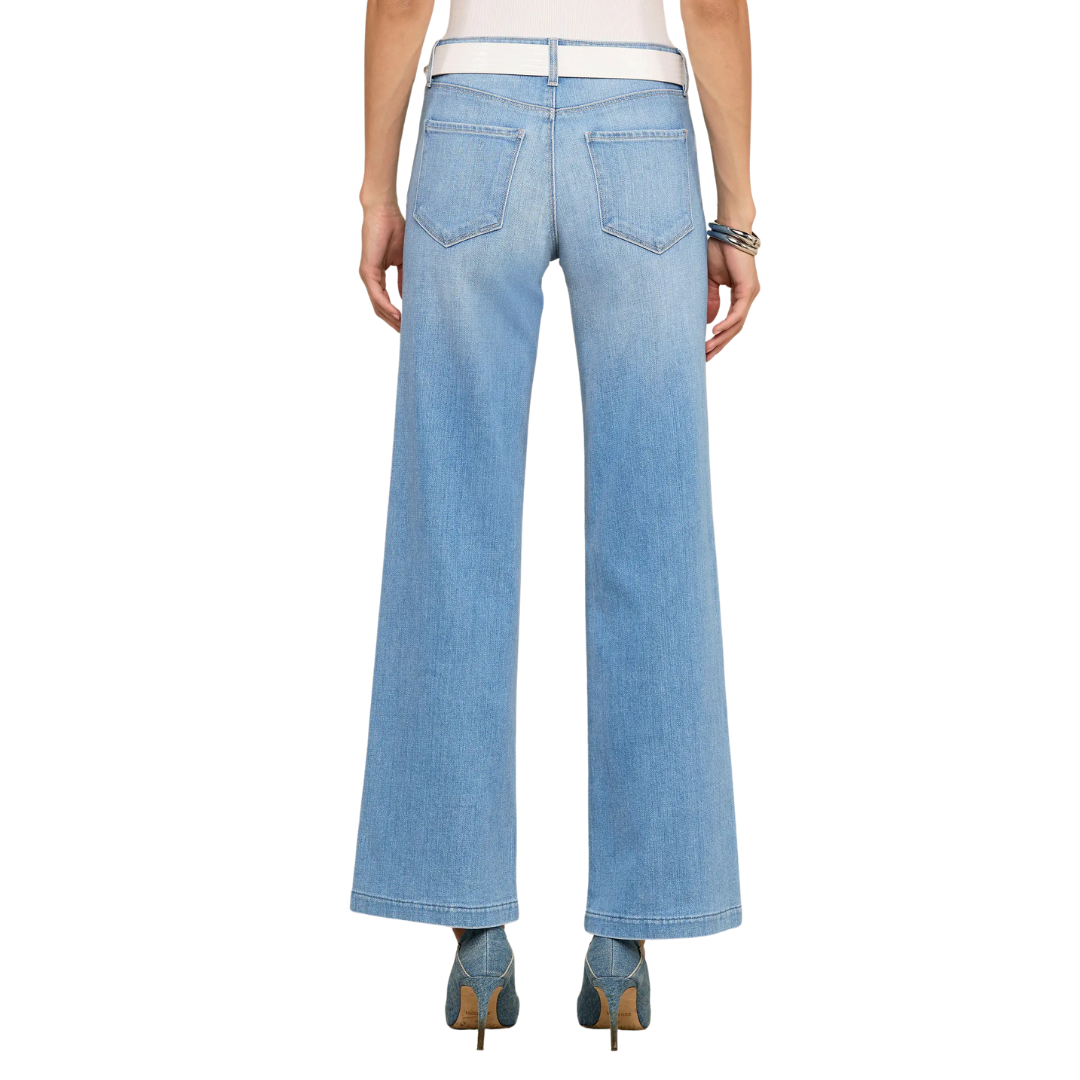 Joanne Low-Rise Wide-Leg Jean in Pacific