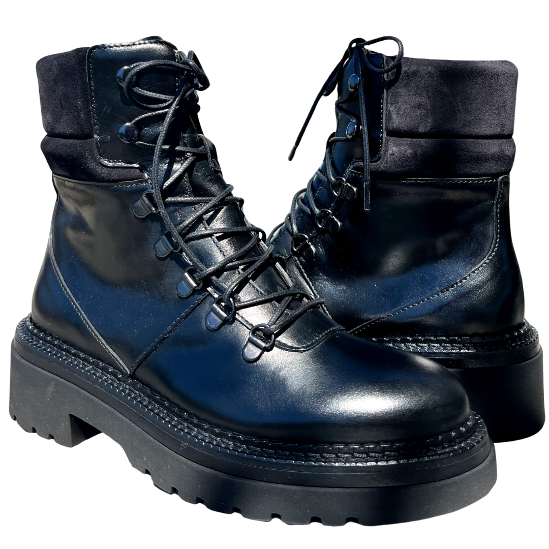 Siena Lace Up Boots in Sierra Black