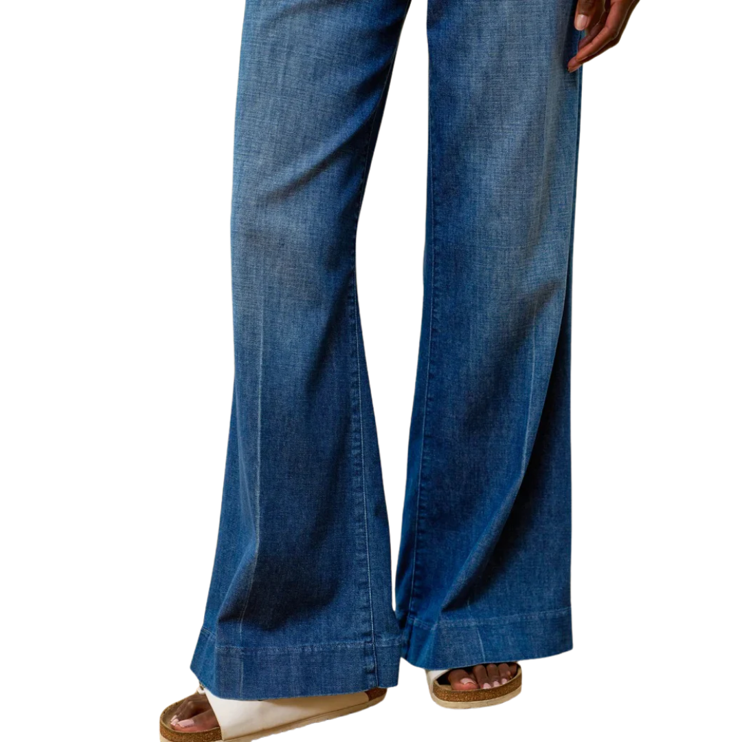 West Village Italian Wide Leg Chino in 1984 Wash