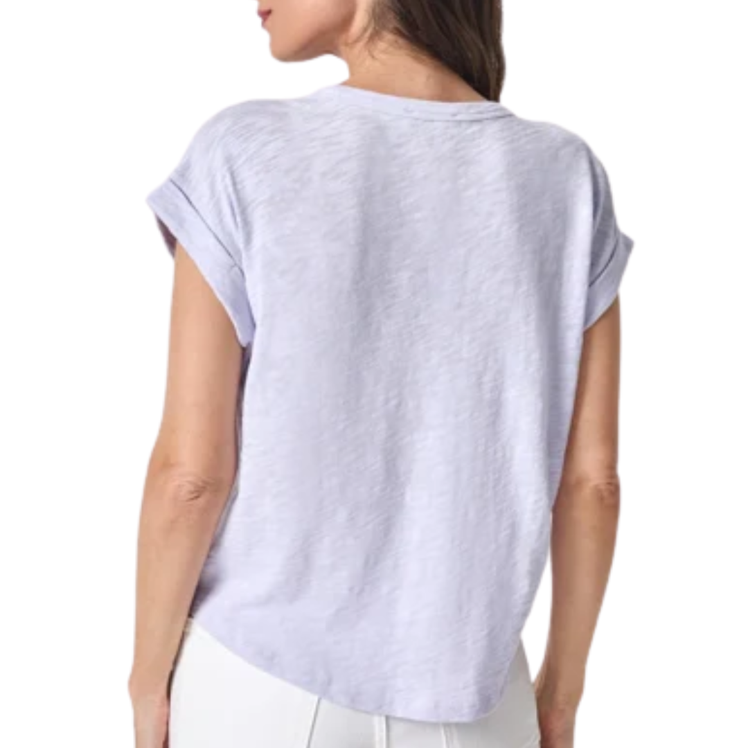 Cuff Sleeve Boxy Top in Lilac