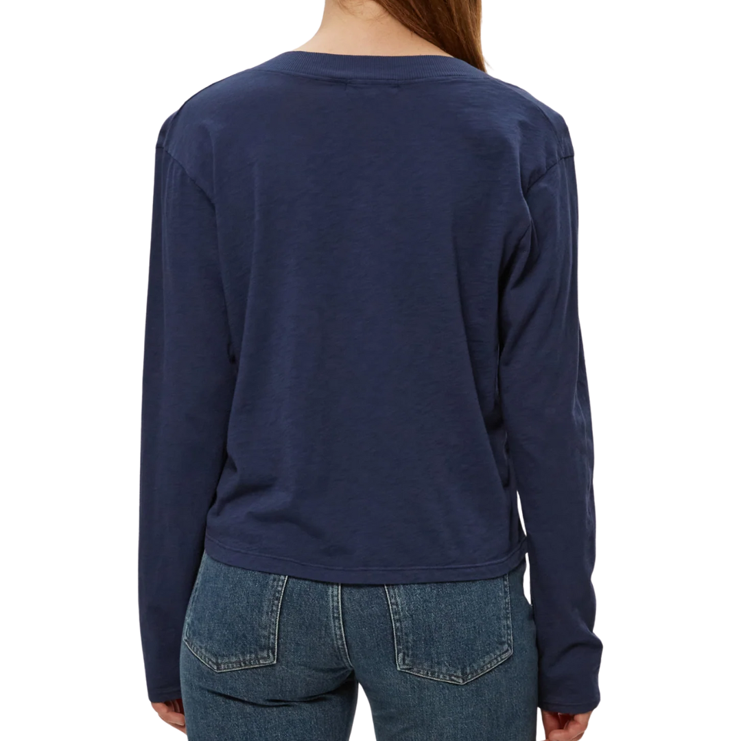 Brea Cropped V-Neck in Nocturnal