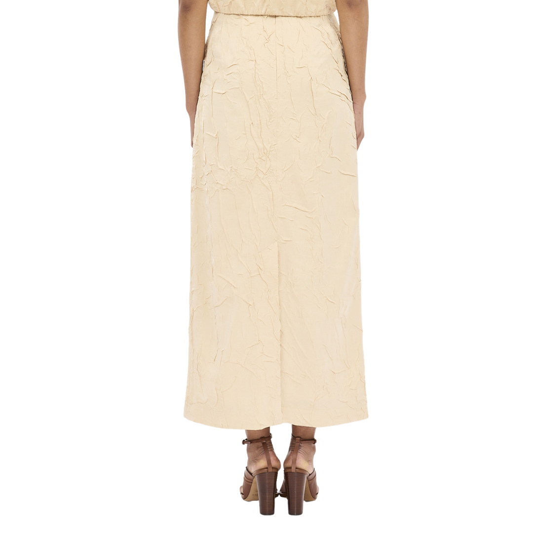 Inez Satin Pencil Skirt in Driftwood