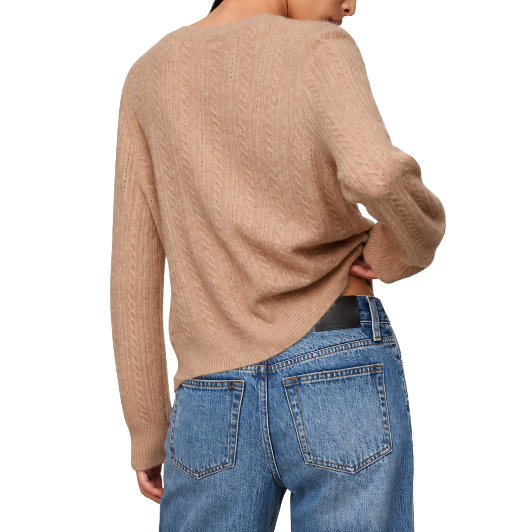 Medina Cable Cardigan in Macaroon