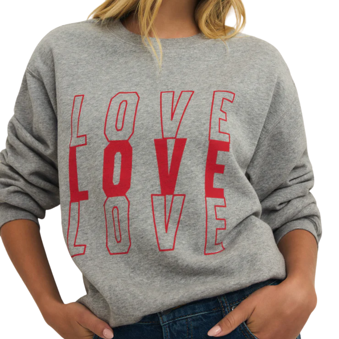 Amor Boyfriend Sweatshirt in Classic Heather Grey