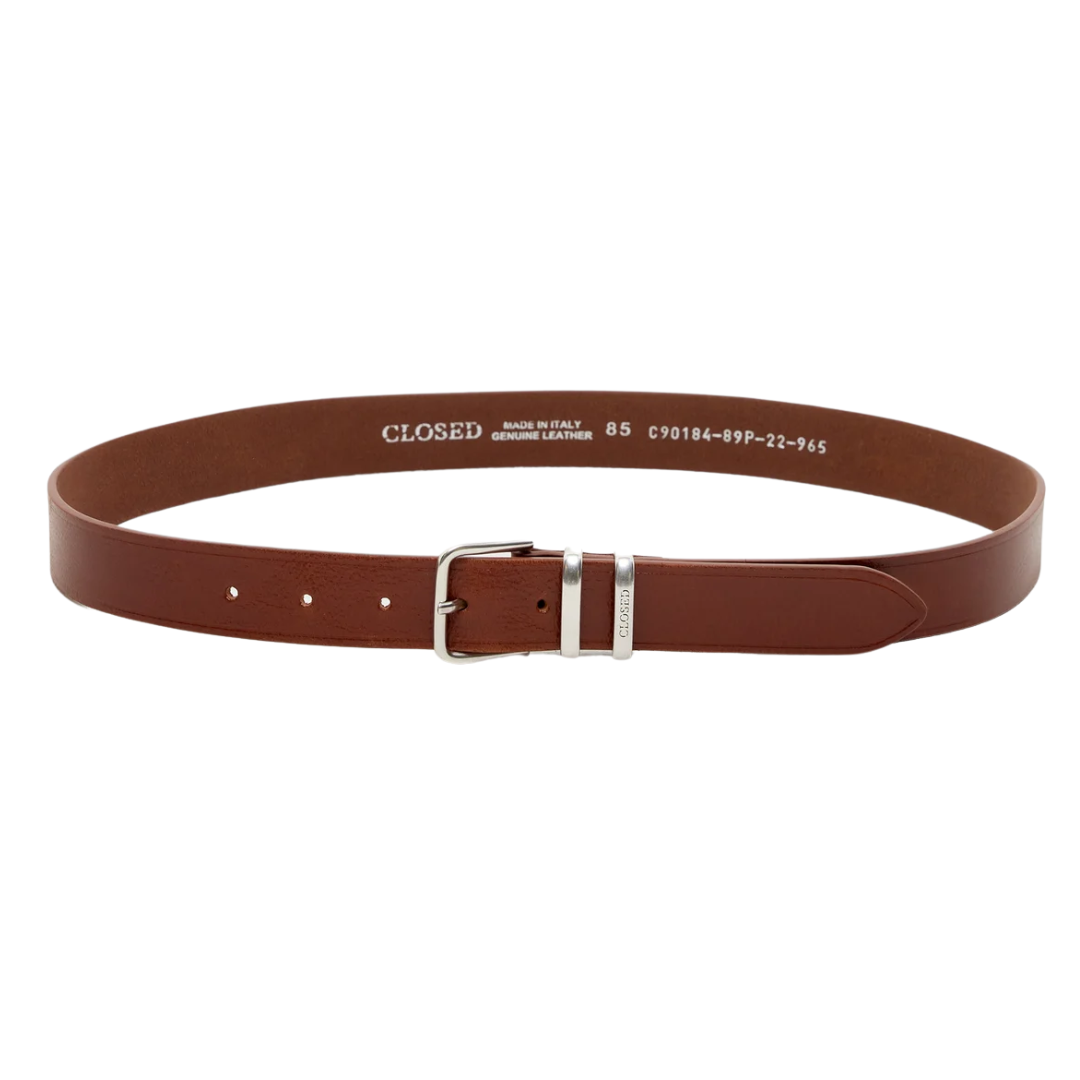Cowhide Belt in Biscotti Brown