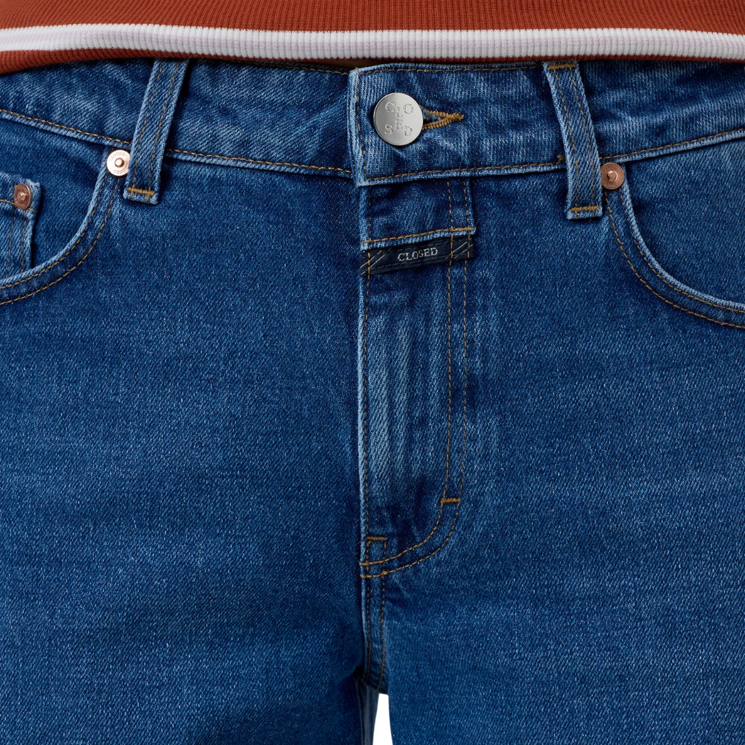 Jayla Wide Jeans in Mid Blue