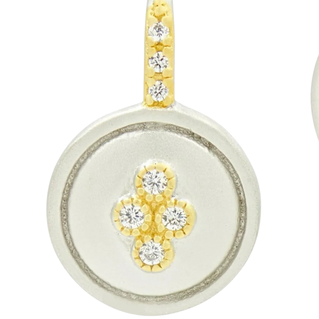 Armor of Hope Small Clover Leverback Earrings in Gold & Silver