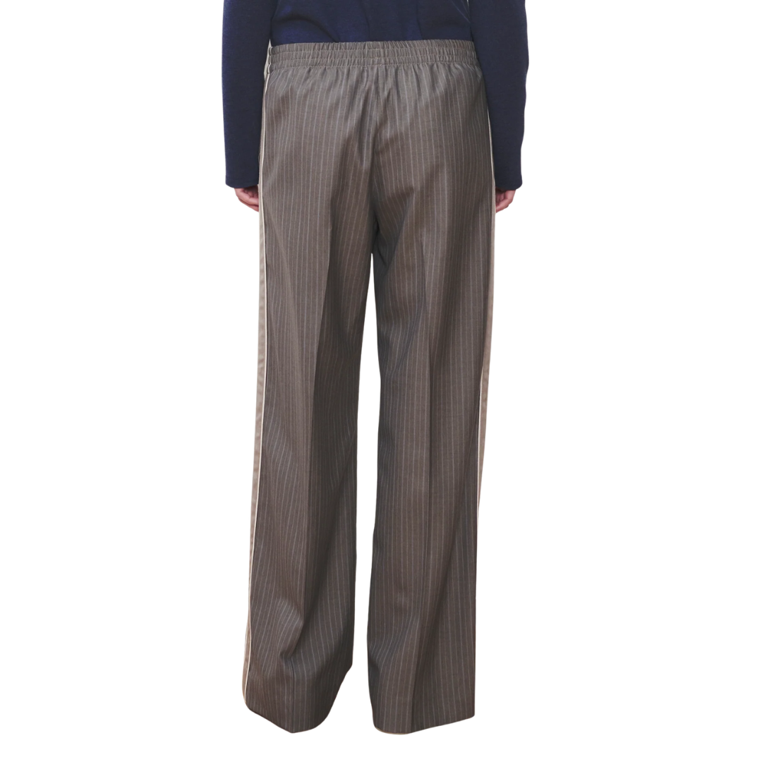 The Chaplin Trouser in Taupe Stripe
