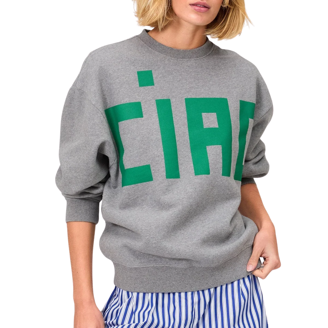 Oversized Ciao Grand Block Sweatshirt in Grey Mélange