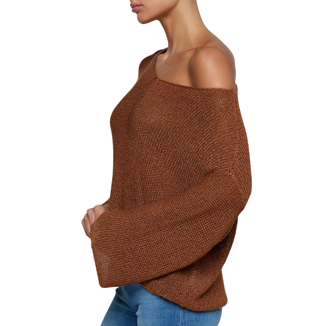 Ethan Knit Pullover in Dark Caramel