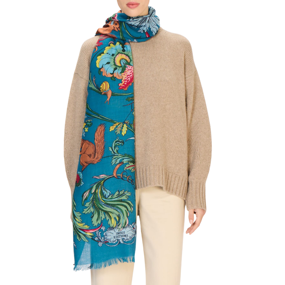 Rococo Scarf in Duck Blue