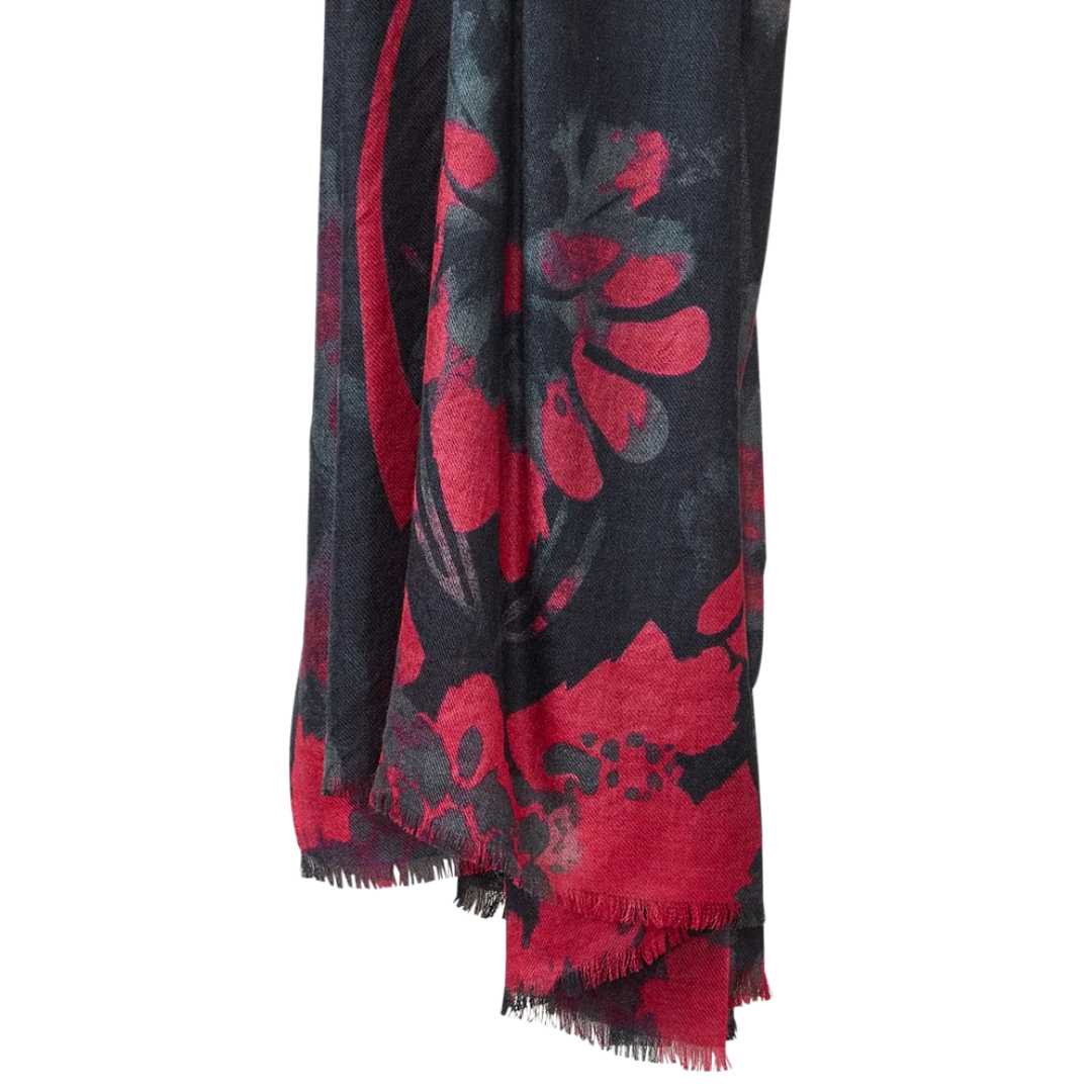 Tapestry Print Scarf in Cranberry
