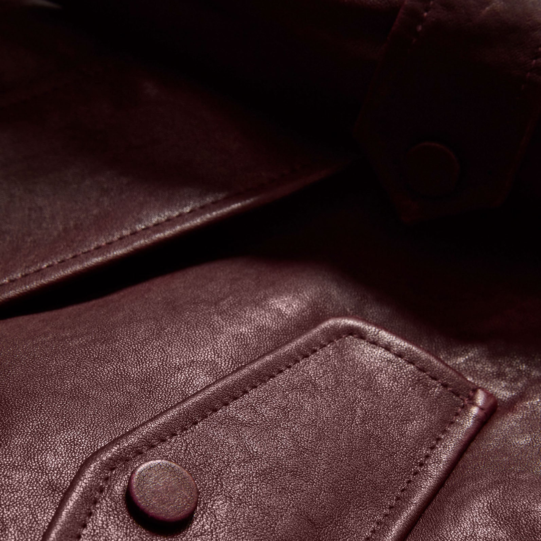 Bateman Leather Jacket in Raisin