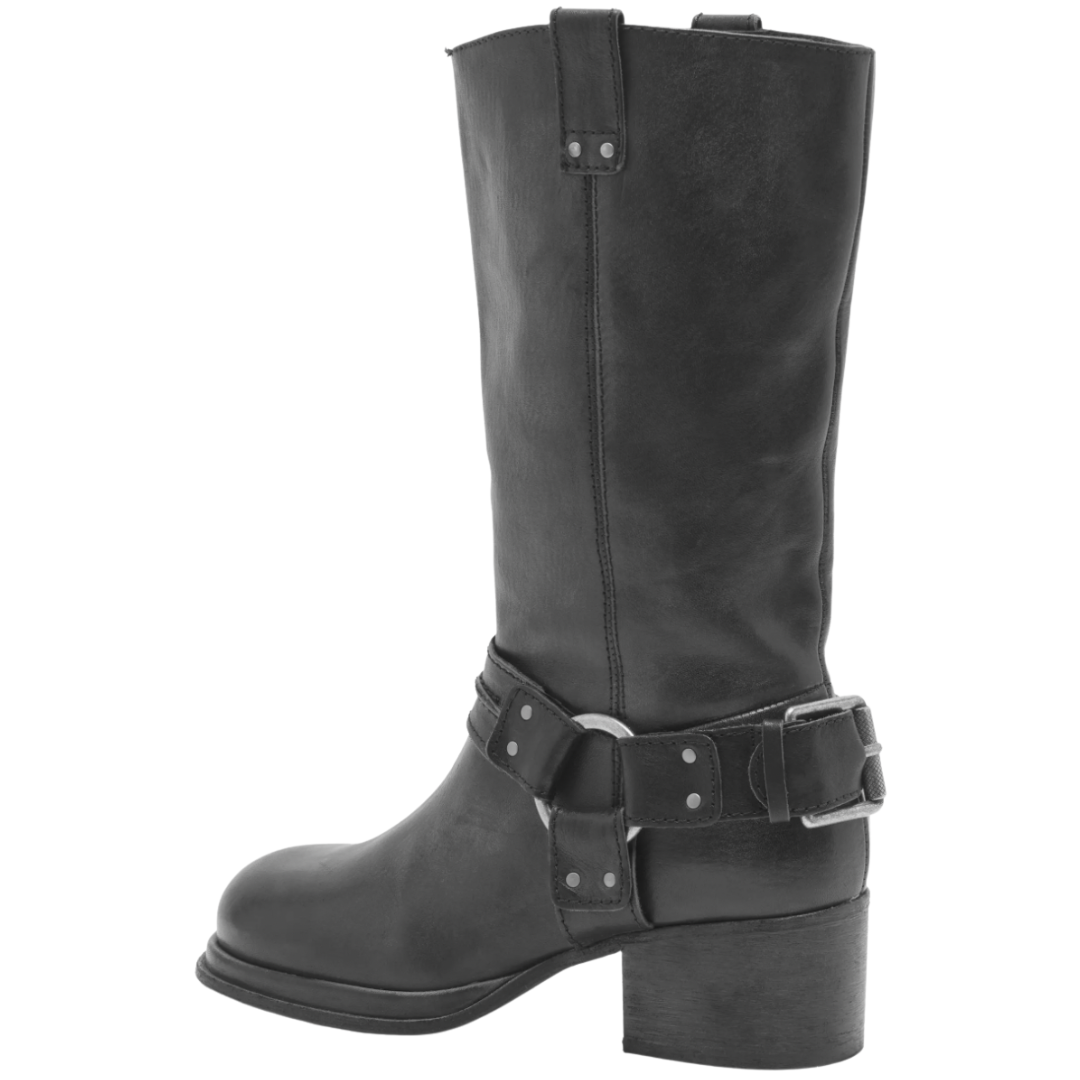 Anok Harness Boot in Black Distressed