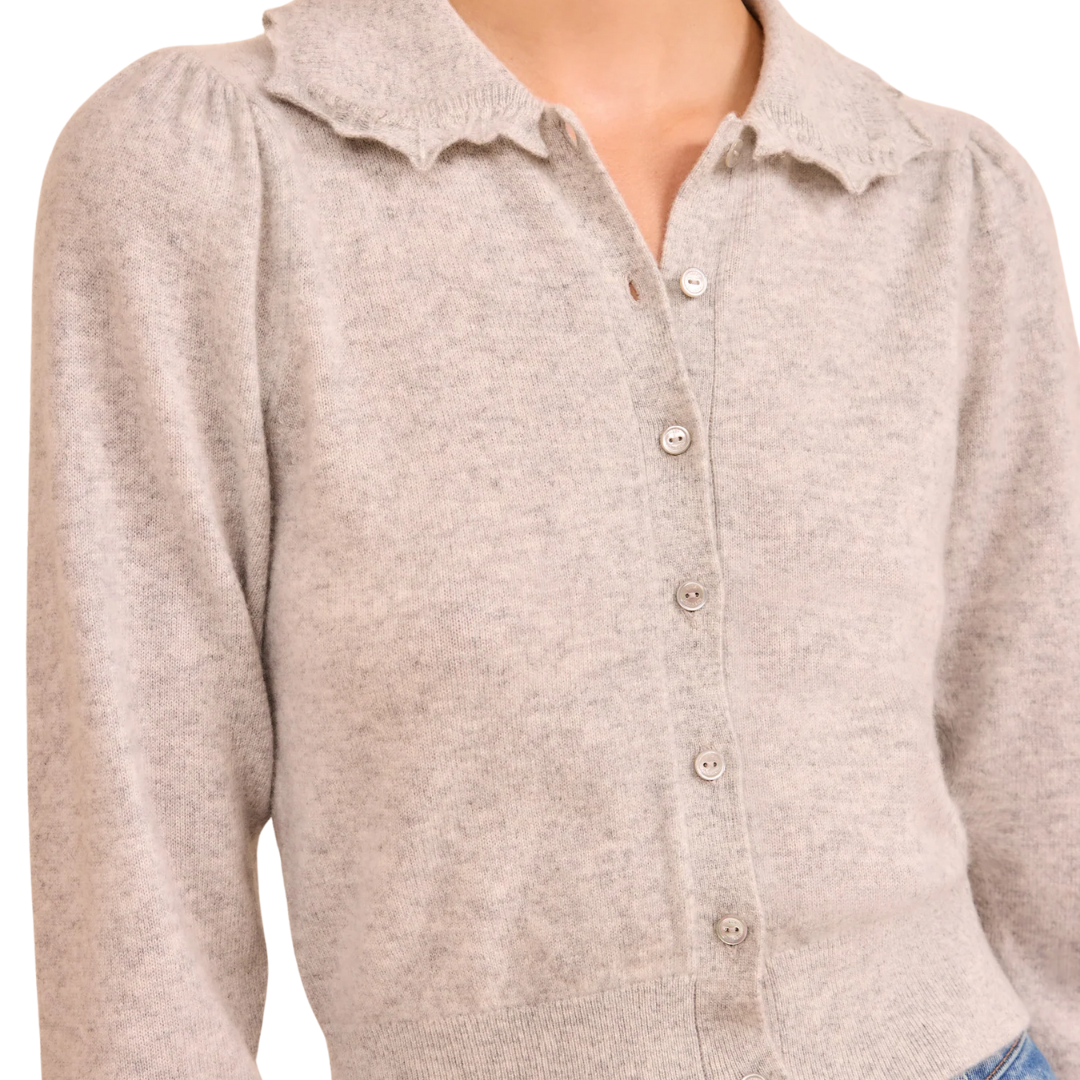 Kalila Collared Cardigan in Pebble