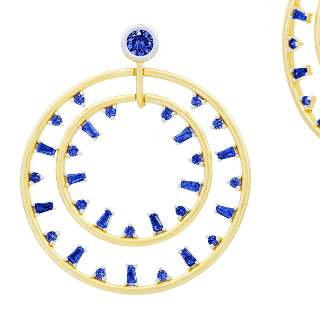 Midnight Mosaic Double Open Hoop Earrings