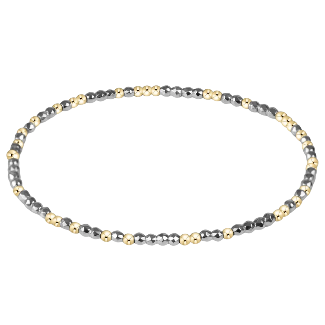 Hope Unwritten Bright Silver Faceted Hematite 2MM Bracelet