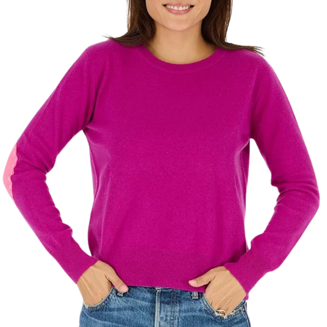 Patchwork Pullover in Fuchsia