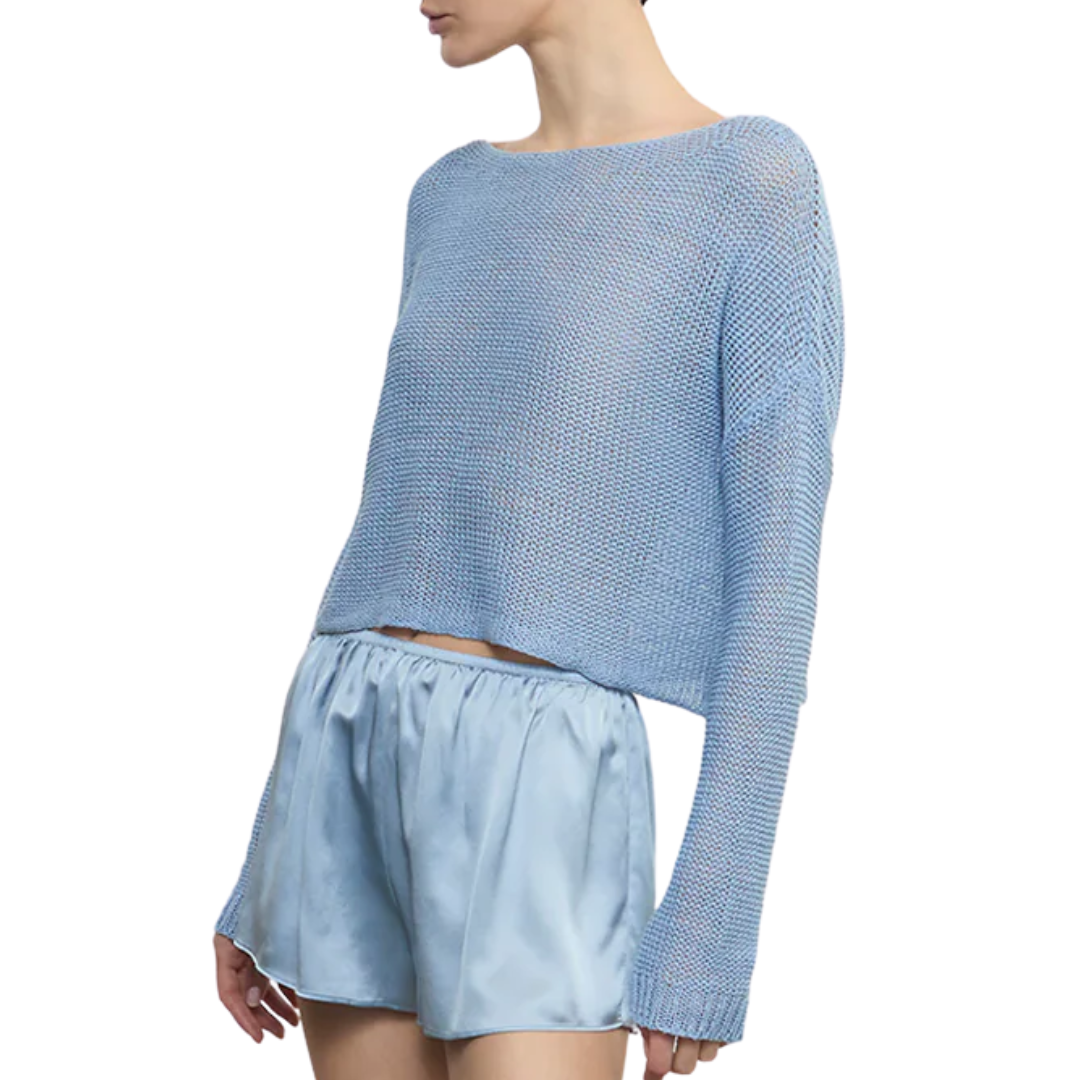 Linen Open Knit Bateau Sweater
