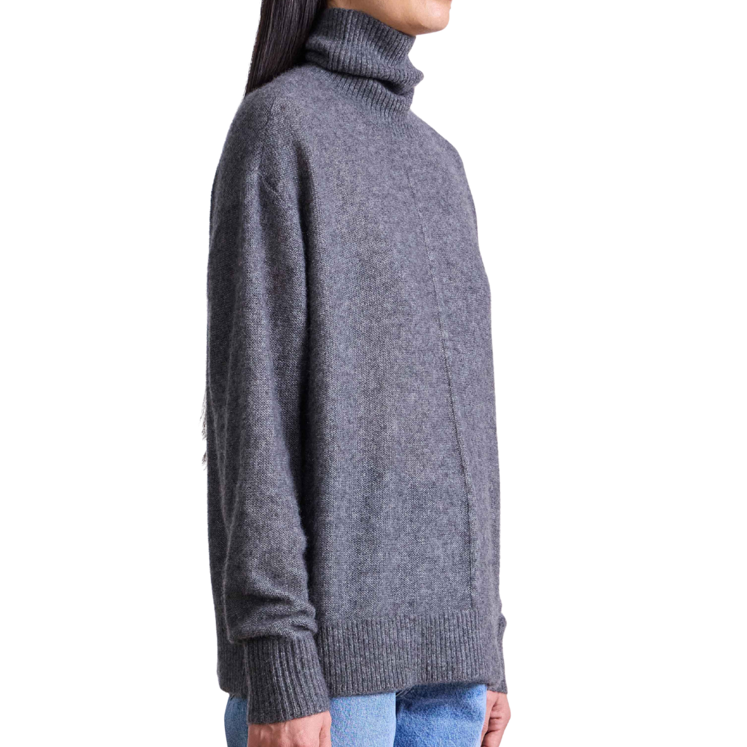 Softest Tissue Weight Turtleneck in Charcoal