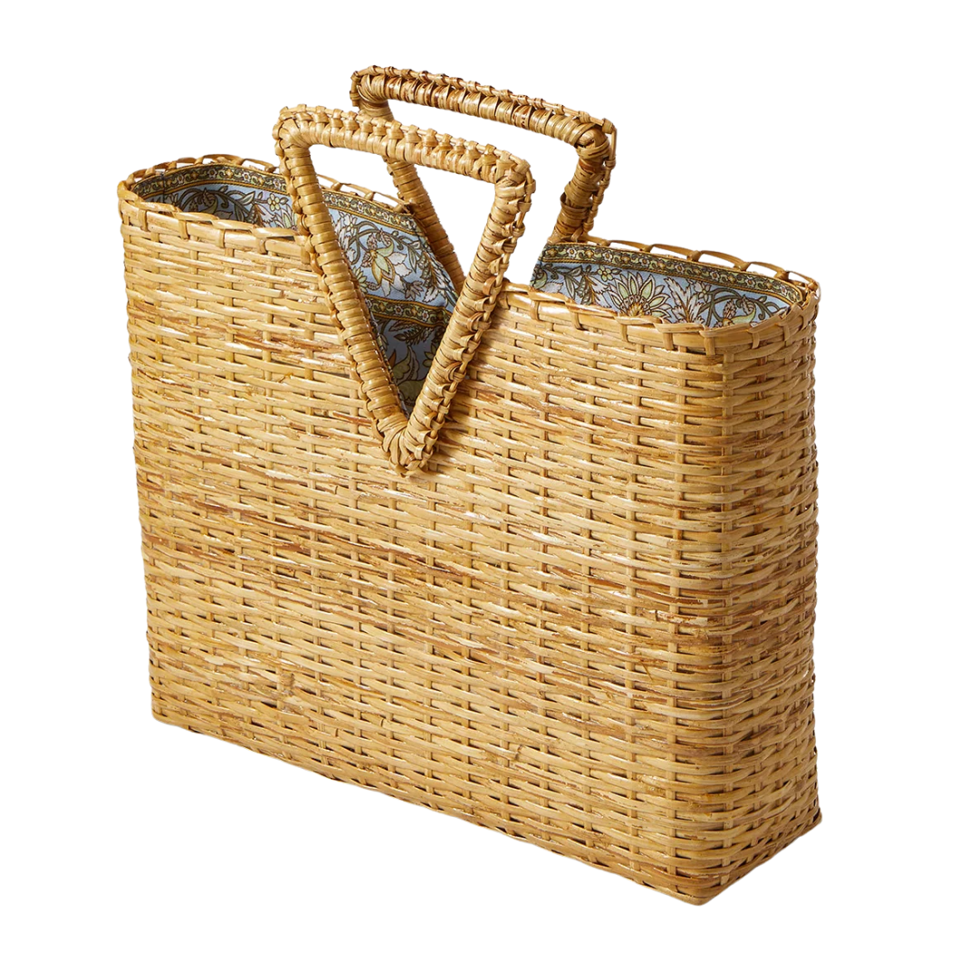 Vesper Basket Tote in Natural Wicker