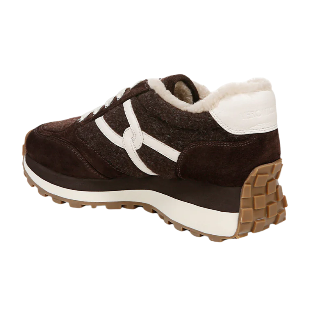 Valentina Shearling Sneaker in Espresso