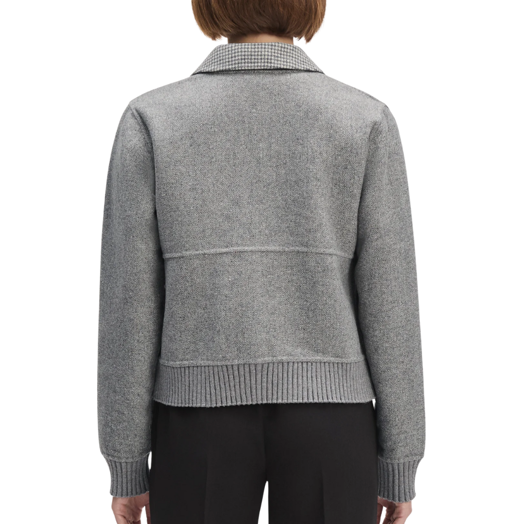City Bomber in Grey Houndstooth