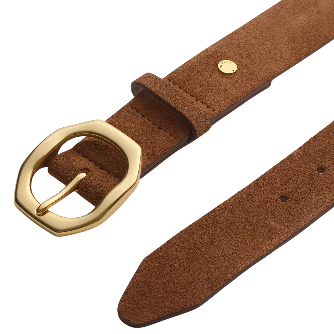 Audrey Suede Belt in Umber