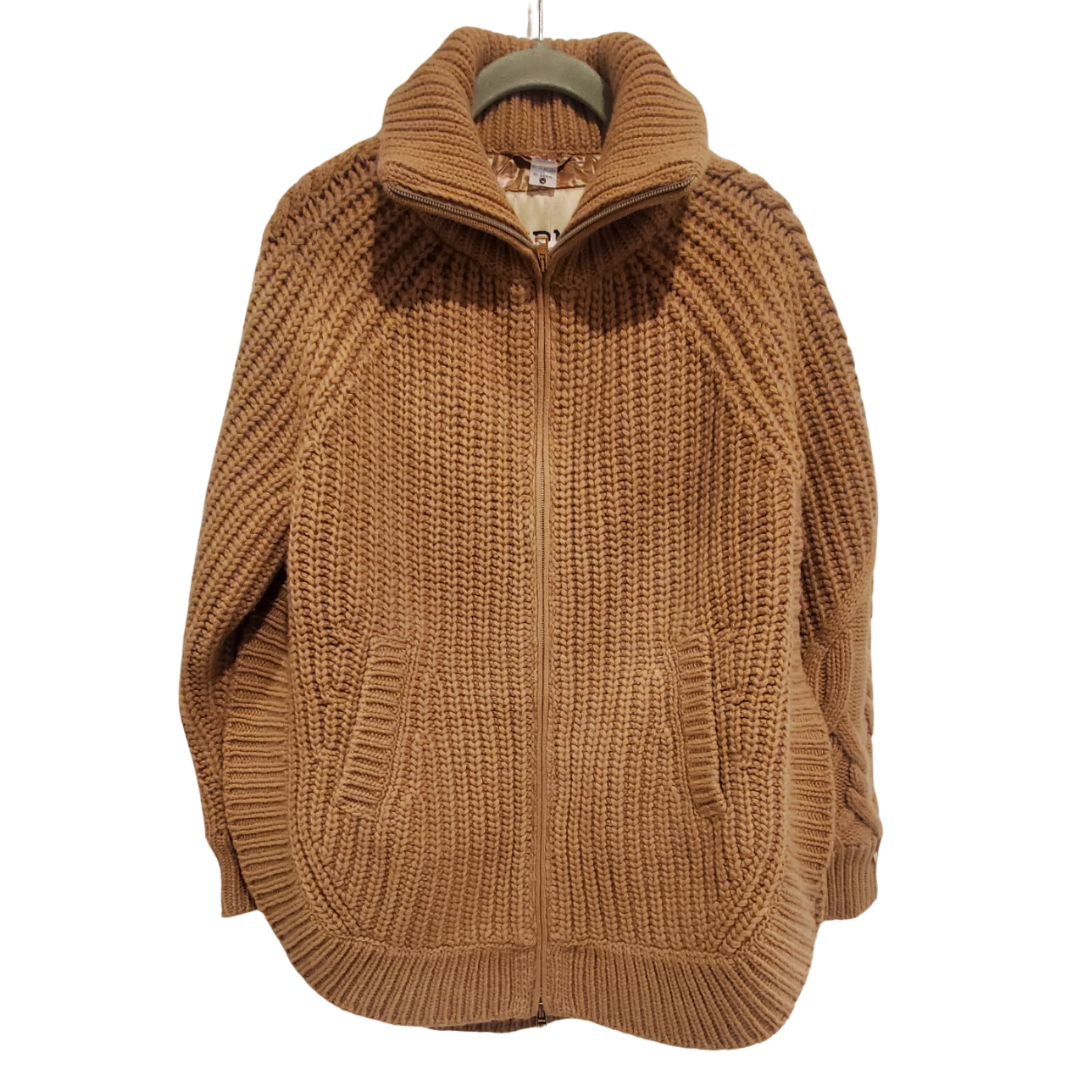 Cob Stitch Long Cardigan in Camel