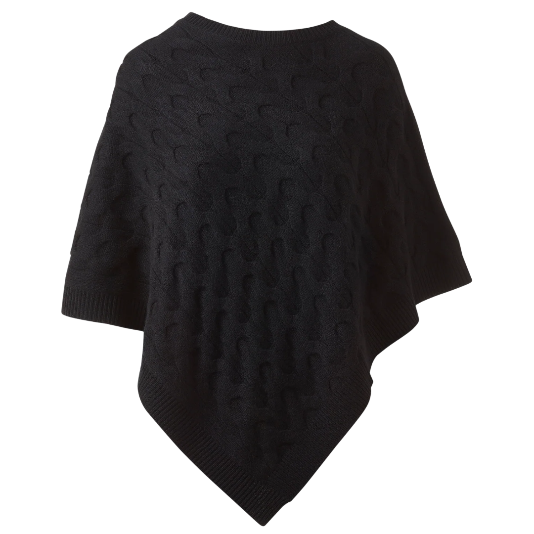 Luxe Cable Poncho in Black