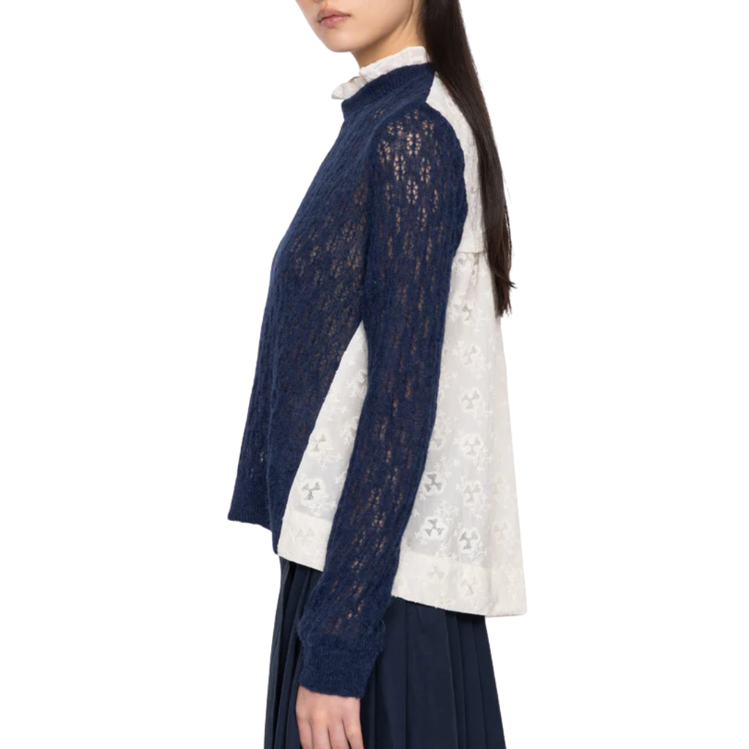 Teagan Combo Sweater in Navy