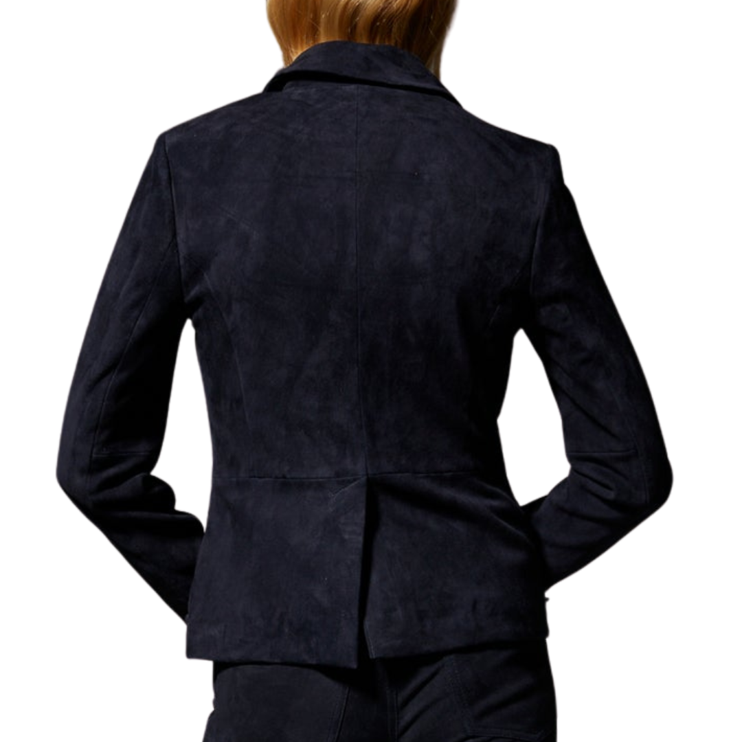 Claire Suede Blazer in Marine