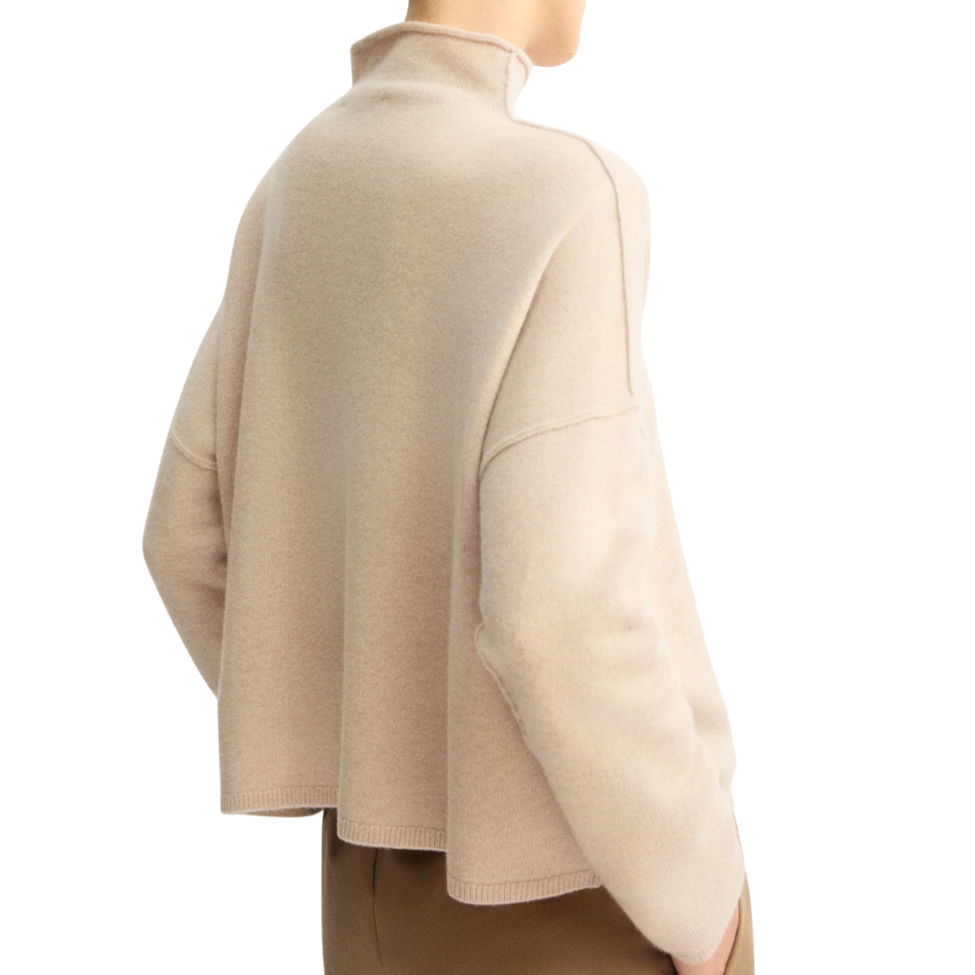 Penn Roll Neck Top in Beige