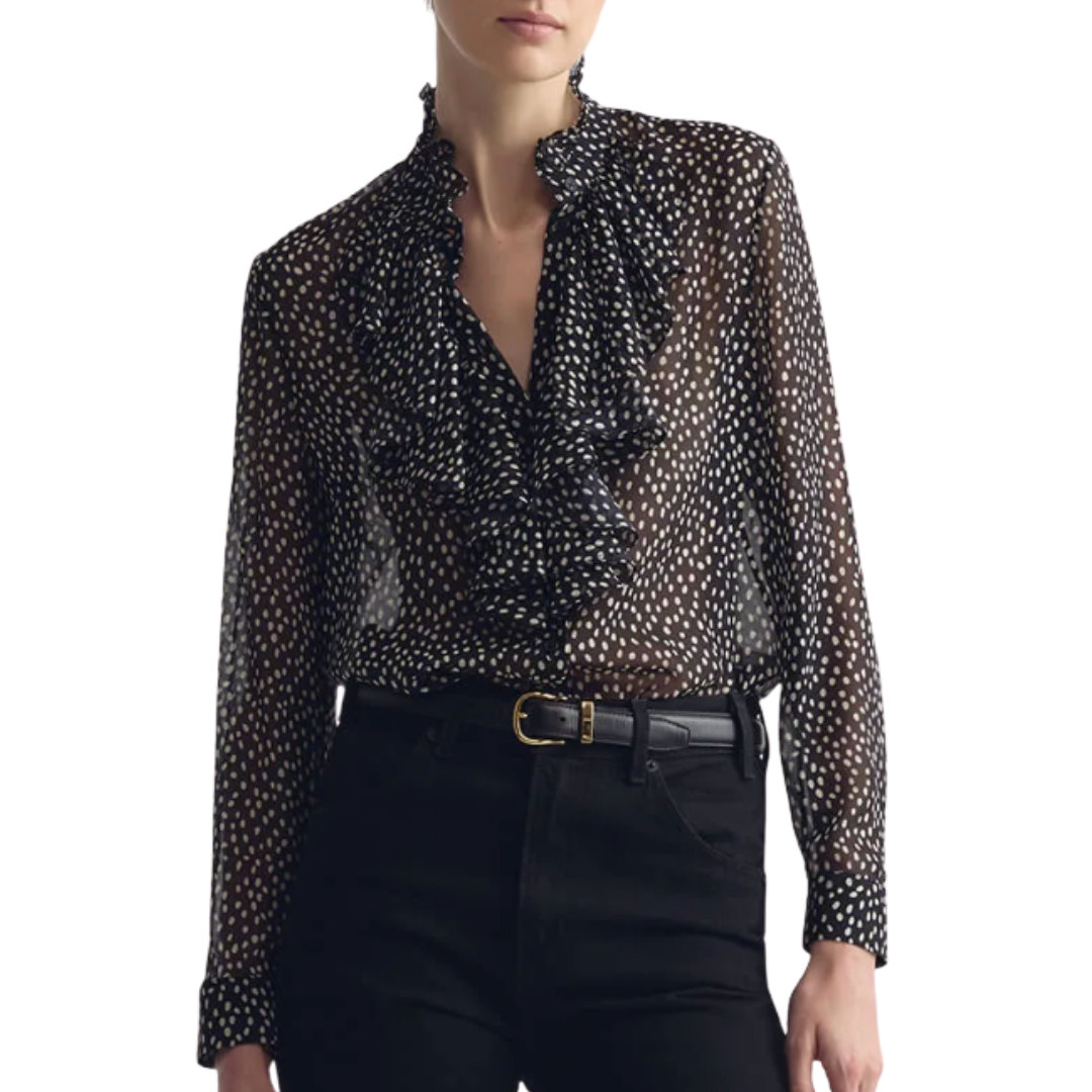 Lily Silk Blouse in Wild Dot