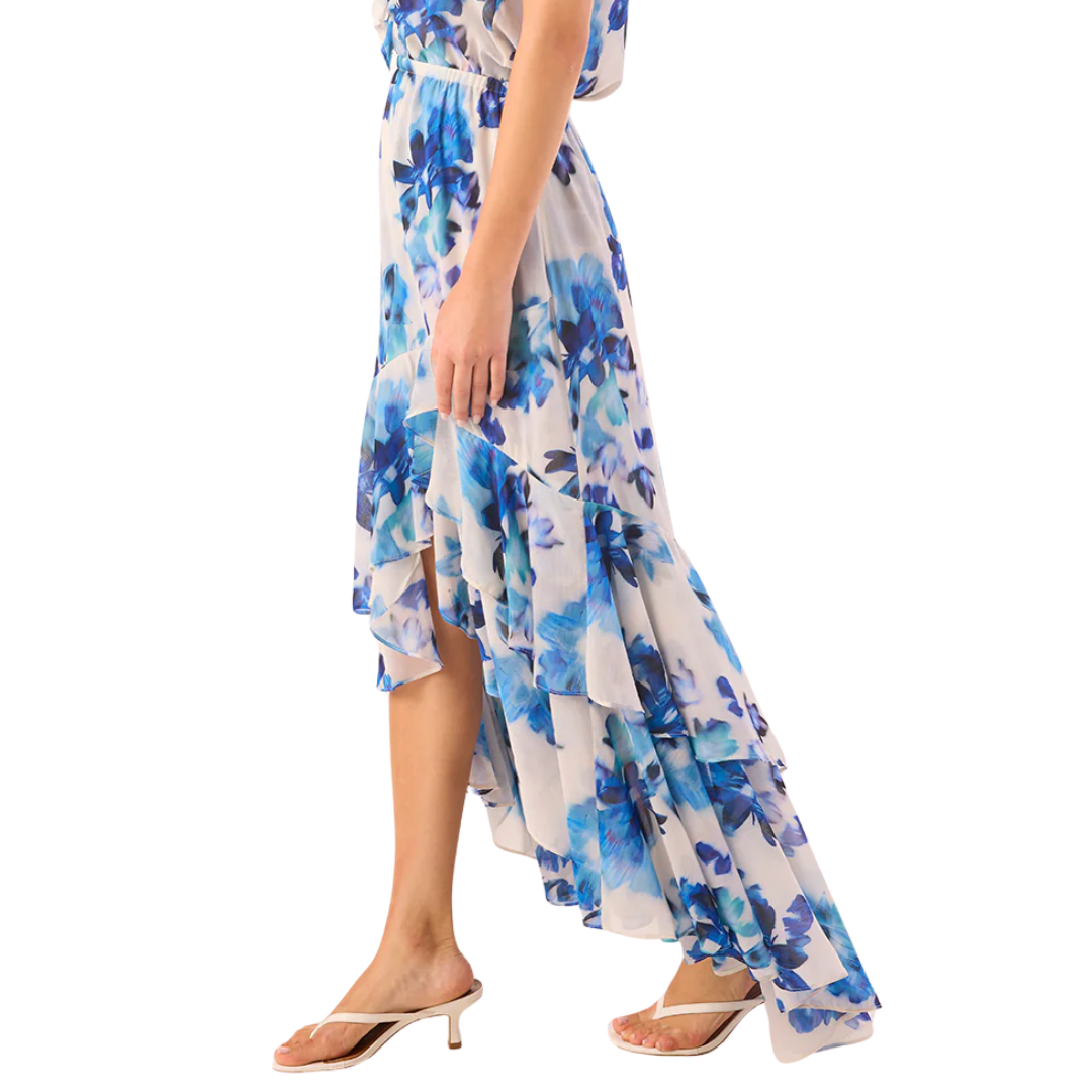 Romy Skirt in Blurred Bouquet Chiffon