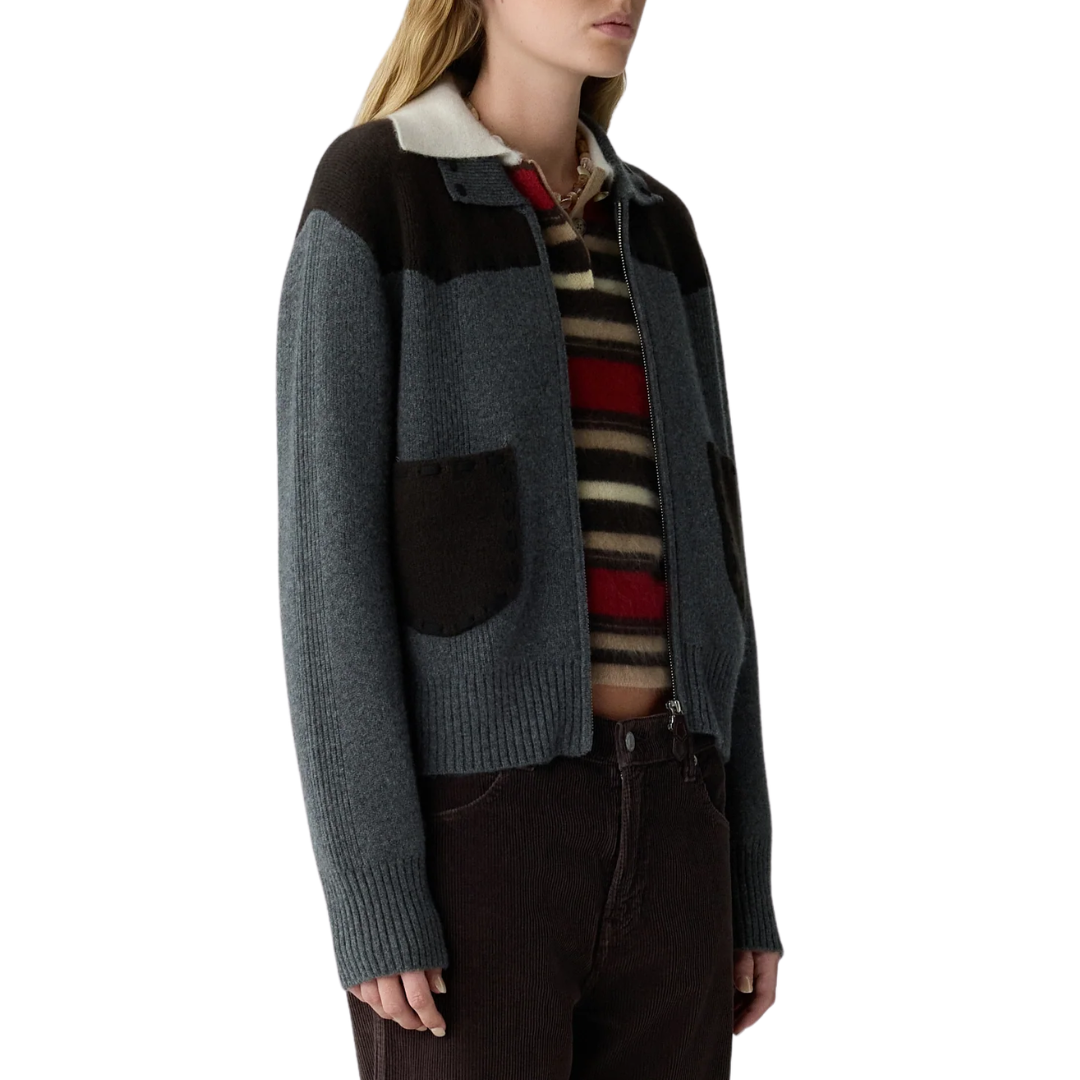 Saddle Up! Jacket in Charcoal/Burnt Cocoa