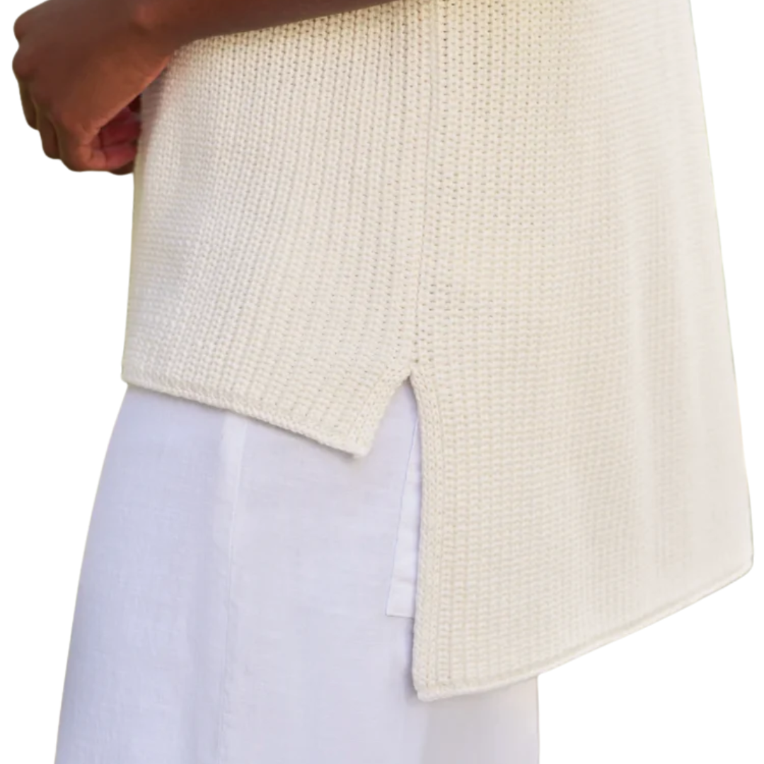 Montecito Mock Neck Sweater Shell in Ivory